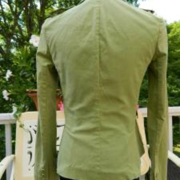 Theory Apple Green Cotton Classic Everyday Unlined Jacket/Blazer Size 0 - Picture 2 of 15